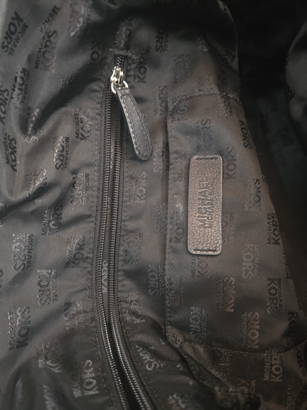 Michael Kors Black Pebbled Leather Tote with Silver Hardware - Picture 8 of 9